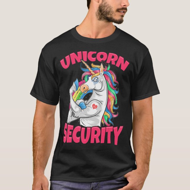 Camiseta Unicorn Arco-Íris Segurança Unicórn (Frente)