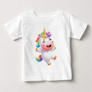 Camiseta Unicorn Arco-íris Unicórnio Fofo e Divertido com A