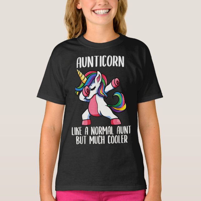 Camiseta unicorn aunt girl birthday party apparel (Frente)
