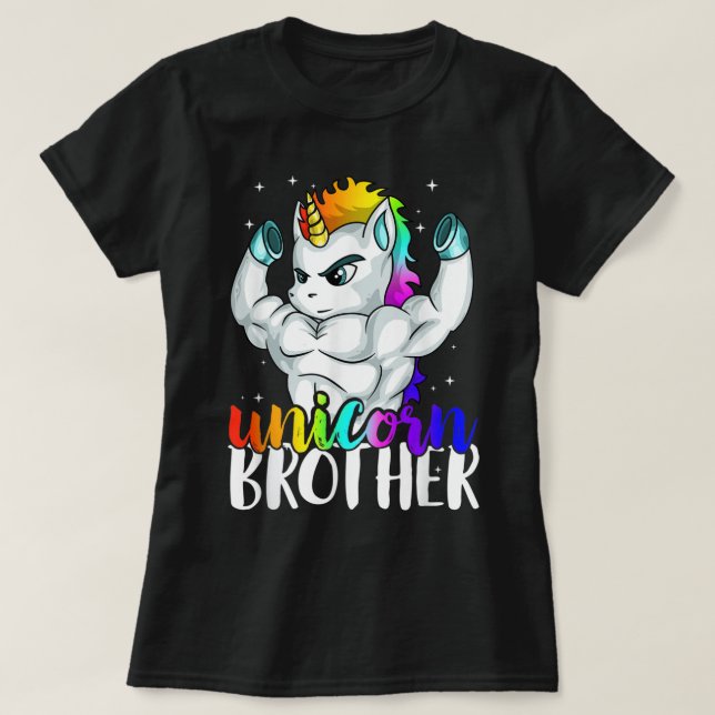 Camiseta Unicorn Brother Sister to Big Bro Brothercorn Chri (Frente do Design)