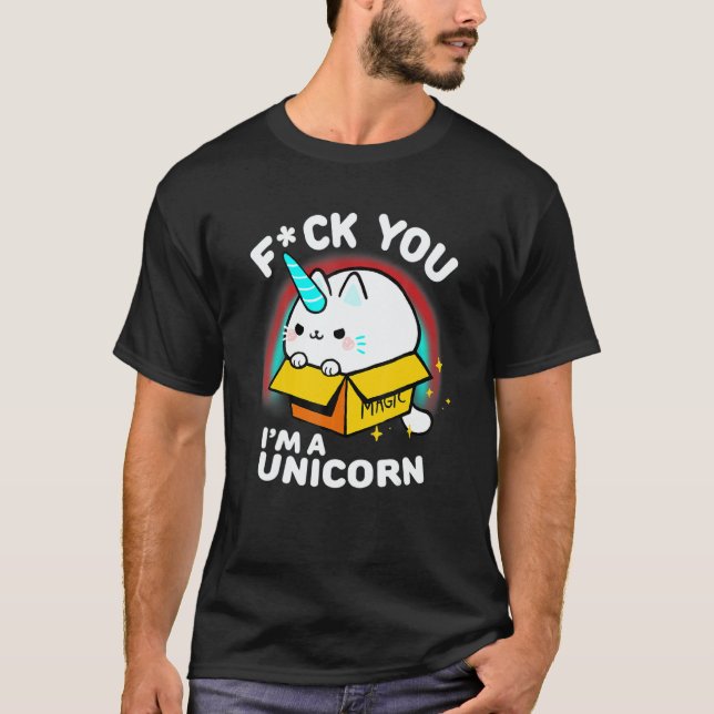 Camiseta Unicorn Cat Cute Animal Sassy Quote (Frente)