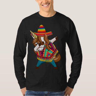 Camiseta Unicorn Cinco De Mayo Dabbing Unicorn Poncho Mexic