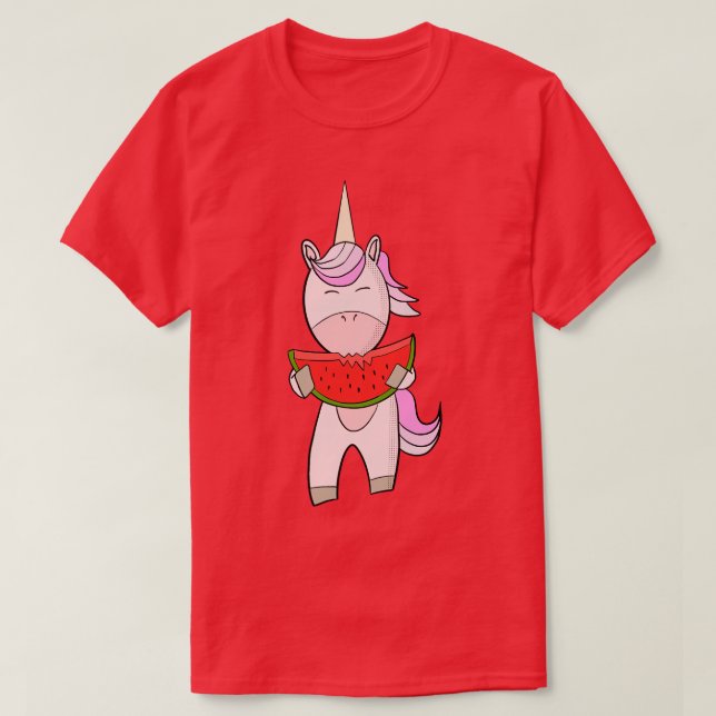 Camiseta Unicorn comendo melancia (Frente do Design)