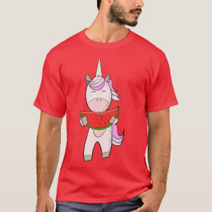 Camiseta Unicorn comendo melancia