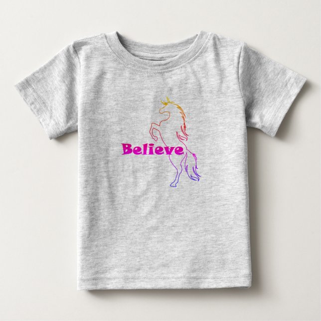 Camiseta Unicorn Creve Design - Baby Fine Jersey T Shirt (Frente)