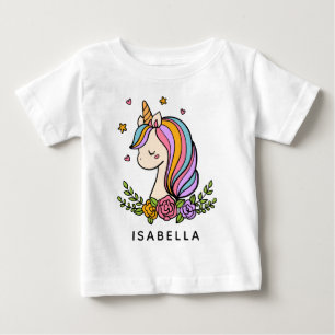 Camiseta Unicorn Cute Caprichoso Nome Personalizado Feminin