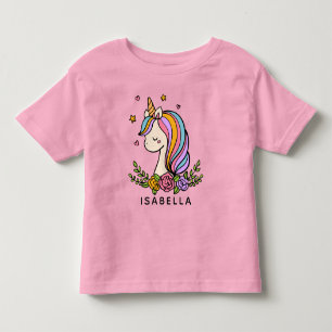 Camiseta Unicorn Cute Whimsical Girly Personalised Name