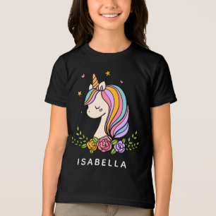 Camiseta Unicorn Cute Whimsical Girly Personalised Name