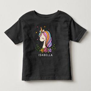 Camiseta Unicorn Cute Whimsical Girly Personalised Name