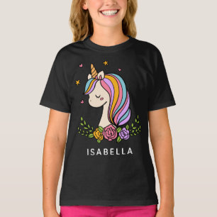Camiseta Unicorn Cute Whimsical Girly Personalised Name