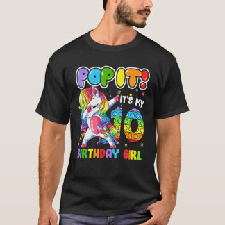 Camiseta Unicorn Dabbing 10 Anos 10º Aniversário Pop It