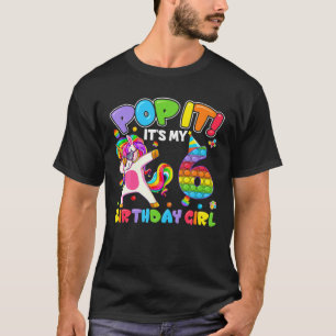 Camiseta Unicorn Dabbing de 6 anos 6 Birthday Pop It Fi