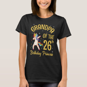 Camiseta Unicorn Dabbing Happy Avô De 26 De Aniversário