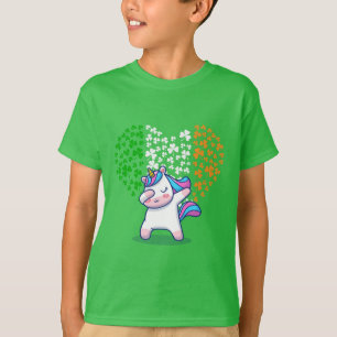 Camiseta Unicorn Dabbing love namorados Irish Flag