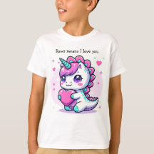 Unicorn Dino Shirt! Rawr quer dizer que te amo