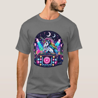 Camiseta Unicorn DJ Rocking Music Festival boy