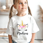 Camiseta Unicorn Face com Eyelashes Nome Personalizado<br><div class="desc">Rosto Unicórnio Com Eyelashes Nome Personalizado Presente De Camisa T.</div>