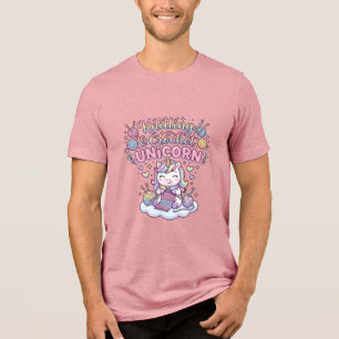 Camiseta Unicorn Fiação Crochê Unicórnio Tipografia Adoráve