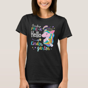 Camiseta Unicorn Goodbye Pre K Hello Jardim De Infância De