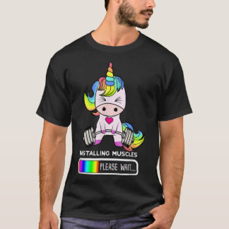 Camiseta Unicorn Gym, Instalando Músculos Unicórnio