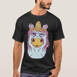 Camiseta Unicorn horse graphic with corn on the cob for men