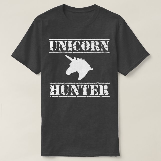Camiseta Unicorn Hunter Mens Humor Novelty (Frente do Design)