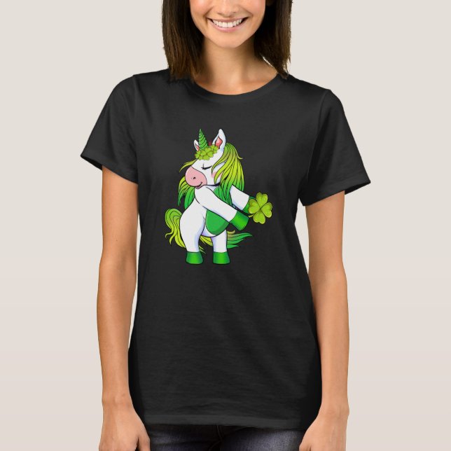 Camiseta Unicorn Irlanda - Rua irlandesa Shamrock Happy Pat (Frente)