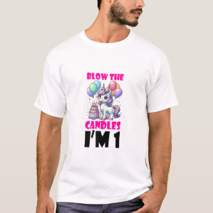 Camiseta Unicorn Kids 1º Festa de Aniversário Menino 1 Ano
