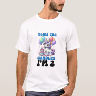 Camiseta Unicorn Kids Festa de Aniversário de 2 Anos Menino