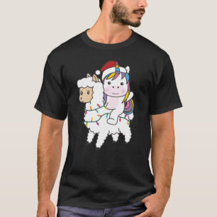 Camiseta Unicorn Llama natalino Animais de inverno