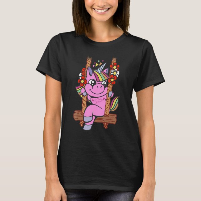 Camiseta unicorn lover cute swinging (Frente)