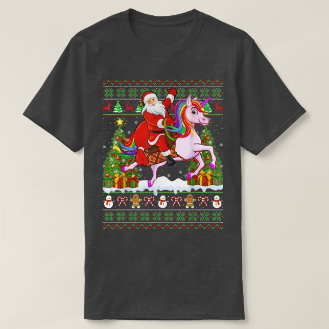 Camiseta Unicorn Lover Funny Ugly Papais noeis Andando Unic (Frente do Design)