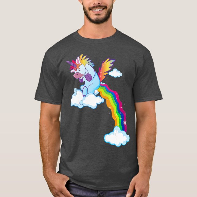 Camiseta Unicorn Lover Gift Funny Rainbow Pooping Unicórn (Frente)