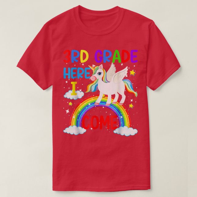 Camiseta Unicorn Magic 3rd Grade Here I Come Back To School (Frente do Design)