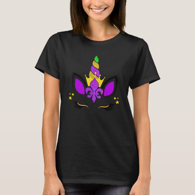 Camiseta Unicorn Mardi Gras Carnival Party Men Women (Frente)