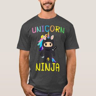 Camiseta Unicorn Ninja Cute Rainbow Unicorn Fighter Lover