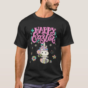 Camiseta Unicorn Pastel Primavera Hunt Eggs Coelho Feliz