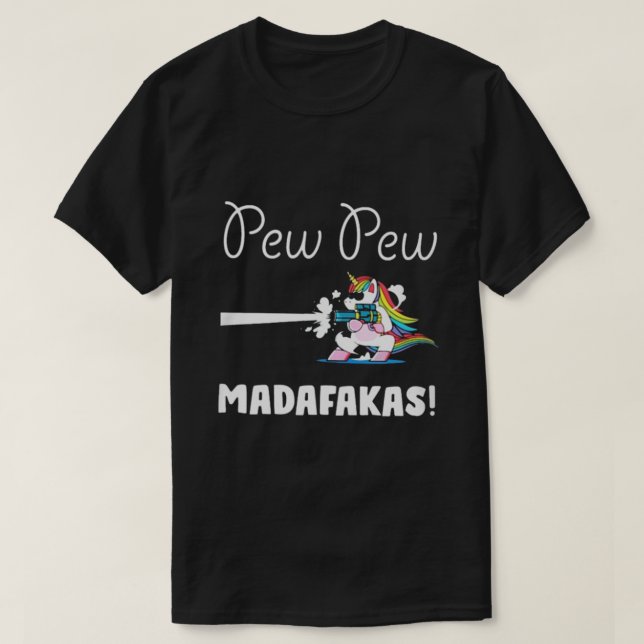 Camiseta Unicorn Pew Pew Madafakas (Frente do Design)