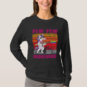 Camiseta Unicorn Pew Pew Madafakas  Unicórnio Vintage