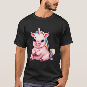 Camiseta Unicorn Pig Magical Fazenda Animal