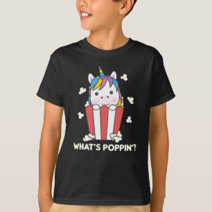 Camiseta Unicorn Popcorn Whats Poppin Funny