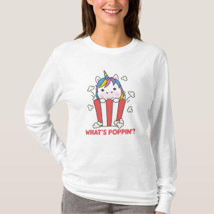 Camiseta Unicorn Popcorn Whats Poppin Funny