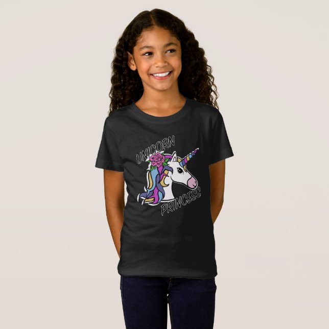 Camiseta Unicorn Princess Design - Fine Jersey T-Shi - Rapa (Frente Completa)