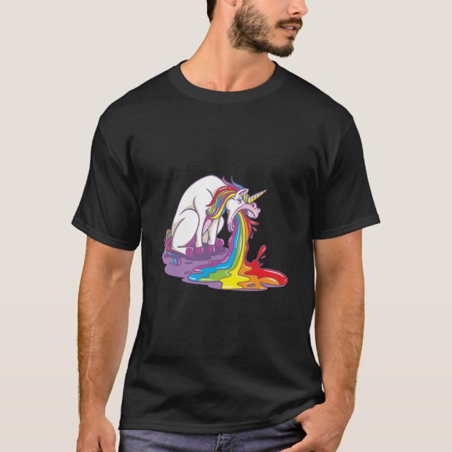 Camiseta Unicorn Puking Rainbow (Frente)
