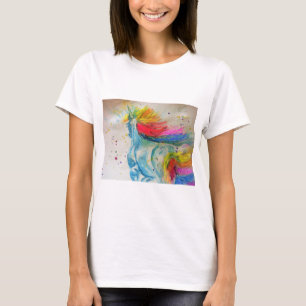 Camiseta Unicorn Purple Watercolor art Womens T Shirt