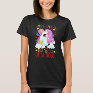 Camiseta Unicorn Rainbow 100º dia Feliz 100 dias de magia