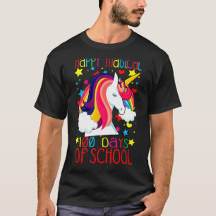 Camiseta Unicorn Rainbow 100º dia Feliz 100 dias de magia