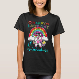 Camiseta Unicorn Rainbow Dabbing Student Happy No Dia Passa