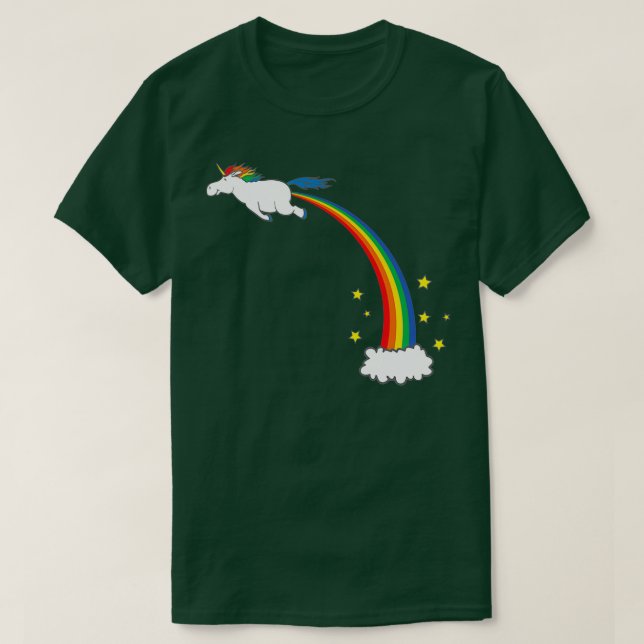 Camiseta Unicorn Rainbow Fart (Frente do Design)