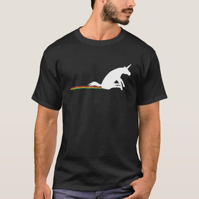 Camiseta Unicorn Rainbow Fart - Engraçado Trendy Design (Frente)